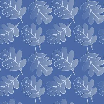 Seamless pattern on a square background - oak leaves - abstraction, surreal.  Stock Illustration
