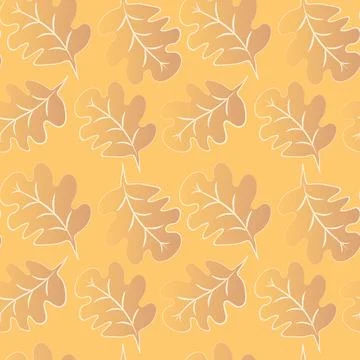 Seamless pattern on a square background - oak leaves - abstraction, surreal.  イラスト素材