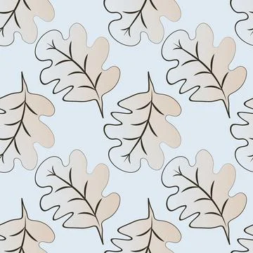 Seamless pattern on a square background - oak leaves - abstraction, surreal.  Stock Illustration