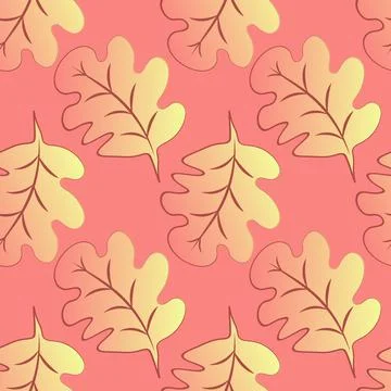 Seamless pattern on a square background - oak leaves - abstraction, surreal.  Stock Illustration