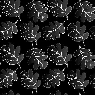 Seamless pattern on a square background - oak leaves - abstraction, surreal.  Stock Illustration