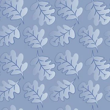 Seamless pattern on a square background - oak leaves - abstraction, surreal.  Illustrazione stock