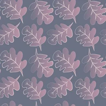 Seamless pattern on a square background - oak leaves - abstraction, surreal.  Stock Illustration