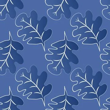 Seamless pattern on a square background - oak leaves - abstraction, surreal.  Stock Illustration