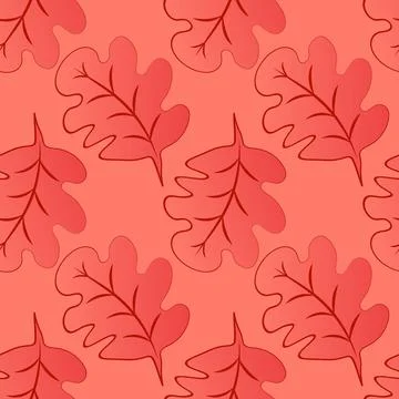Seamless pattern on a square background - oak leaves - abstraction, surreal.  Stock Illustration