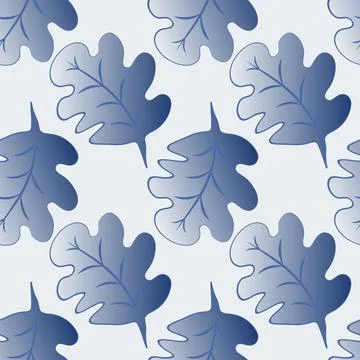 Seamless pattern on a square background - oak leaves - abstraction, surreal.  Illustrazione stock