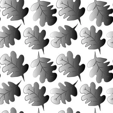 Seamless pattern on a square background - oak leaves - abstraction, surreal.  Stock Illustration