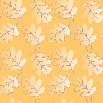 Seamless pattern on a square background - oak leaves - abstraction, surreal.  Illustrazione stock