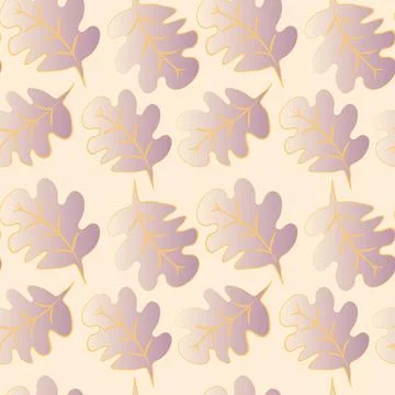 Seamless pattern on a square background - oak leaves - abstraction, surreal.  Stock Illustration