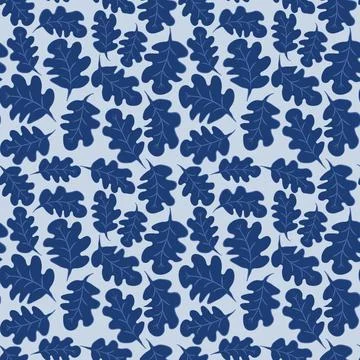 Seamless pattern on a square background - oak leaves - abstraction, surreal.  Stock Illustration