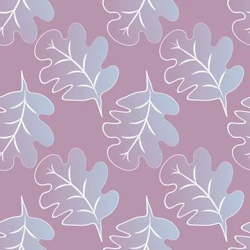 Seamless pattern on a square background - oak leaves - abstraction, surreal.  Stock Illustration