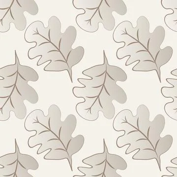 Seamless pattern on a square background - oak leaves - abstraction, surreal.  Stock Illustration