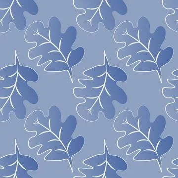 Seamless pattern on a square background - oak leaves - abstraction, surreal.  Stock Illustration