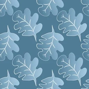 Seamless pattern on a square background - oak leaves - abstraction, surreal.  스톡 일러스트