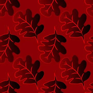 Seamless pattern on a square background - oak leaves - abstraction, surreal.  스톡 일러스트