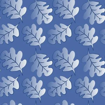 Seamless pattern on a square background - oak leaves - abstraction, surreal.  Stock Illustration