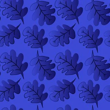 Seamless pattern on a square background - oak leaves - abstraction, surreal.  Stock-Illustration