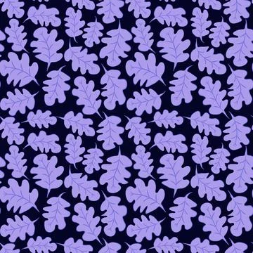 Seamless pattern on a square background - oak leaves - abstraction, surreal.  Stock Illustration