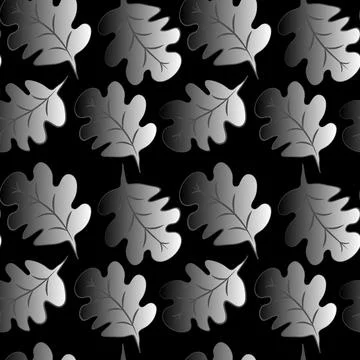 Seamless pattern on a square background - oak leaves - abstraction, surreal.  Stock Illustration