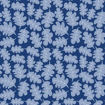 Seamless pattern on a square background - oak leaves - abstraction, surreal.  Stock Illustration