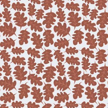 Seamless pattern on a square background - oak leaves - abstraction, surreal.  Stock Illustration