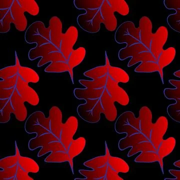 Seamless pattern on a square background - oak leaves - abstraction, surreal.  스톡 일러스트