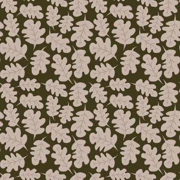 Seamless pattern on a square background - oak leaves - abstraction, surreal.  Stock Illustration