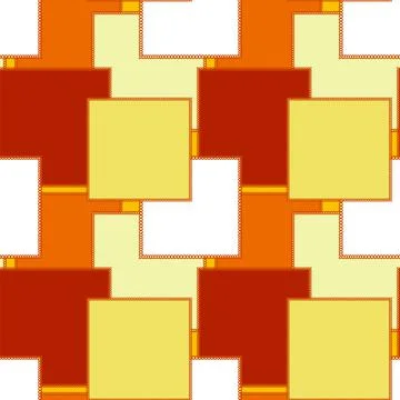 Seamless pattern on a square background - patchwork quilt. Design element. Stock Illustration