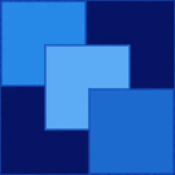 Seamless pattern on a square background - patchwork quilt. Design element. Illustrazione stock