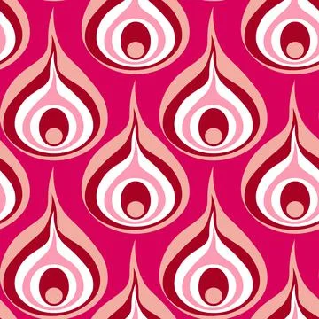 A seamless pattern on a square background - a peacock feather or an onion in Stock Illustration