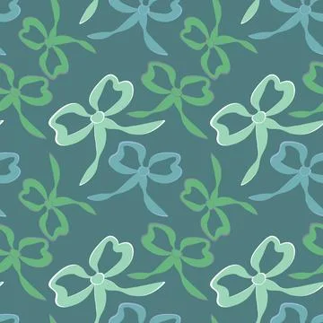 A seamless pattern on a square background is a ribbon bow 스톡 일러스트