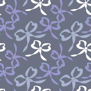 A seamless pattern on a square background is a ribbon bow Stock Illustration