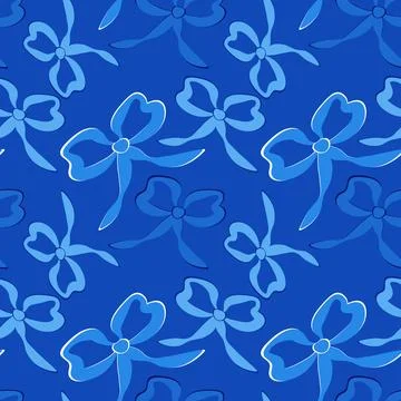 A seamless pattern on a square background is a ribbon bow Stock Illustration