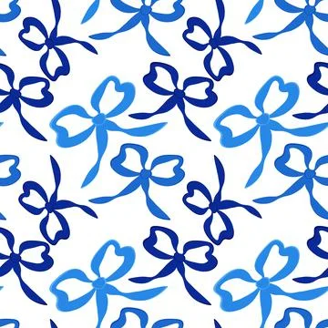 A seamless pattern on a square background is a ribbon bow 스톡 일러스트