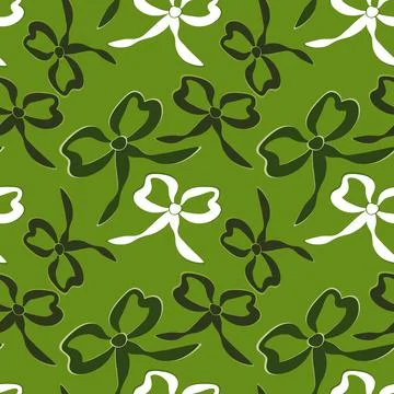 A seamless pattern on a square background is a ribbon bow Stock Illustration