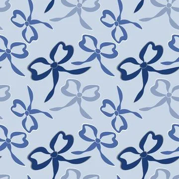 A seamless pattern on a square background is a ribbon bow Stock Illustration