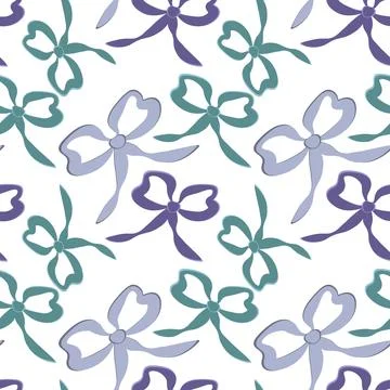 A seamless pattern on a square background is a ribbon bow Stock Illustration