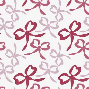 A seamless pattern on a square background is a ribbon bow Stock Illustration