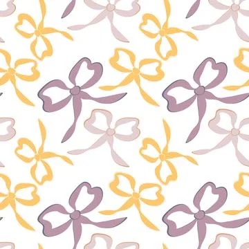 A seamless pattern on a square background is a ribbon bow Stock Illustration