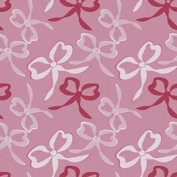 A seamless pattern on a square background is a ribbon bow Stock Illustration