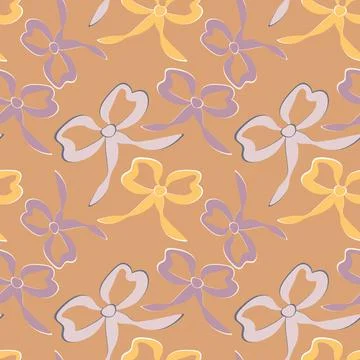 A seamless pattern on a square background is a ribbon bow イラスト素材