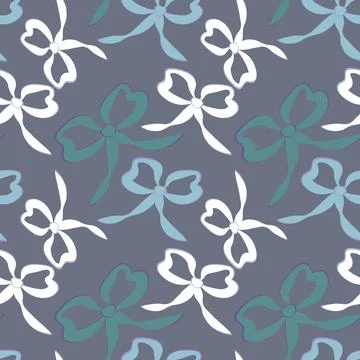 A seamless pattern on a square background is a ribbon bow Illustrazione stock