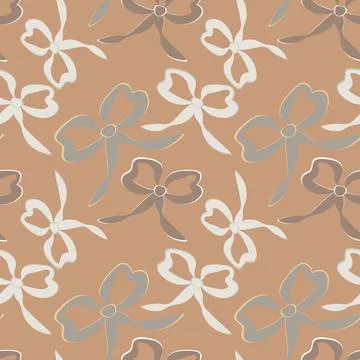 A seamless pattern on a square background is a ribbon bow Stock Illustration