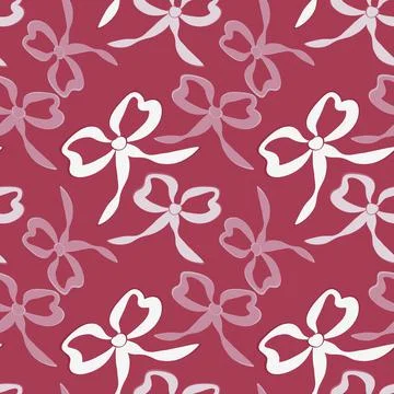 A seamless pattern on a square background is a ribbon bow Stock Illustration
