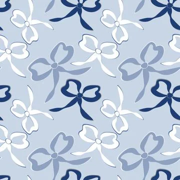 A seamless pattern on a square background is a ribbon bow Stock Illustration