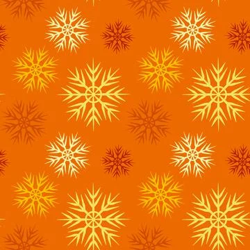A seamless pattern on a square background is snowflakes. Design element Stock Illustration
