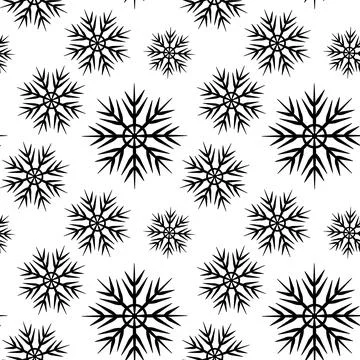 A seamless pattern on a square background is snowflakes. Design element Stock Illustration