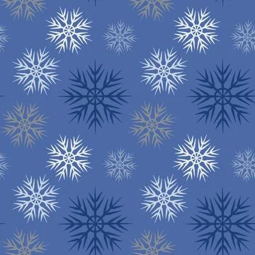 A seamless pattern on a square background is snowflakes. Design element Stock Illustration
