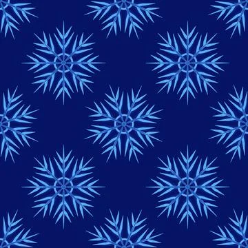 A seamless pattern on a square background is snowflakes. Design element Stock Illustration