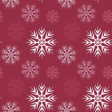 A seamless pattern on a square background is snowflakes. Design element Stock Illustration